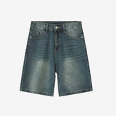 Vintage Washed Casual Denim Jorts - Plugzau