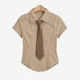 Women's Short Sleeve With Tie - Plugzau