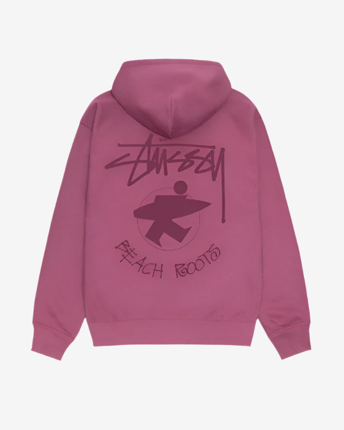 STUSCY BEACH ROOTS ZIP UP HOODIE