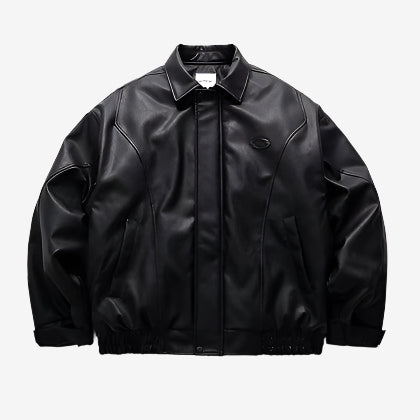 CROPPED VINTAGE LEATHER JACKET - Plugzau