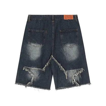 Embroidered Star Denim Jorts - Plugzau