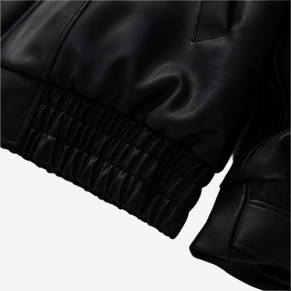 CROPPED VINTAGE LEATHER JACKET - Plugzau
