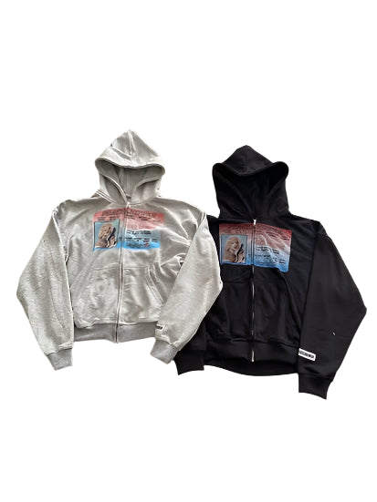 Retro Zip Up Hoodie with License Graphic