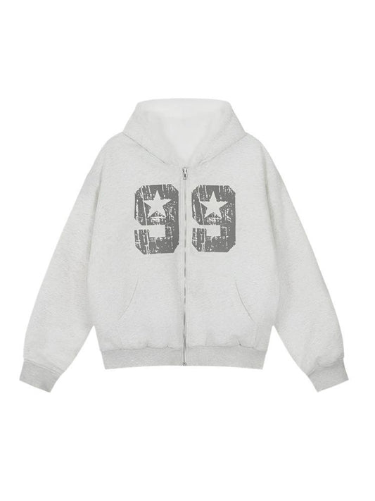 Distressed "99" Cropped Hoodie - Plugzau