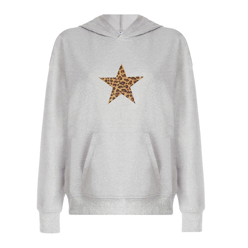 Leopard Star Print Hoodie