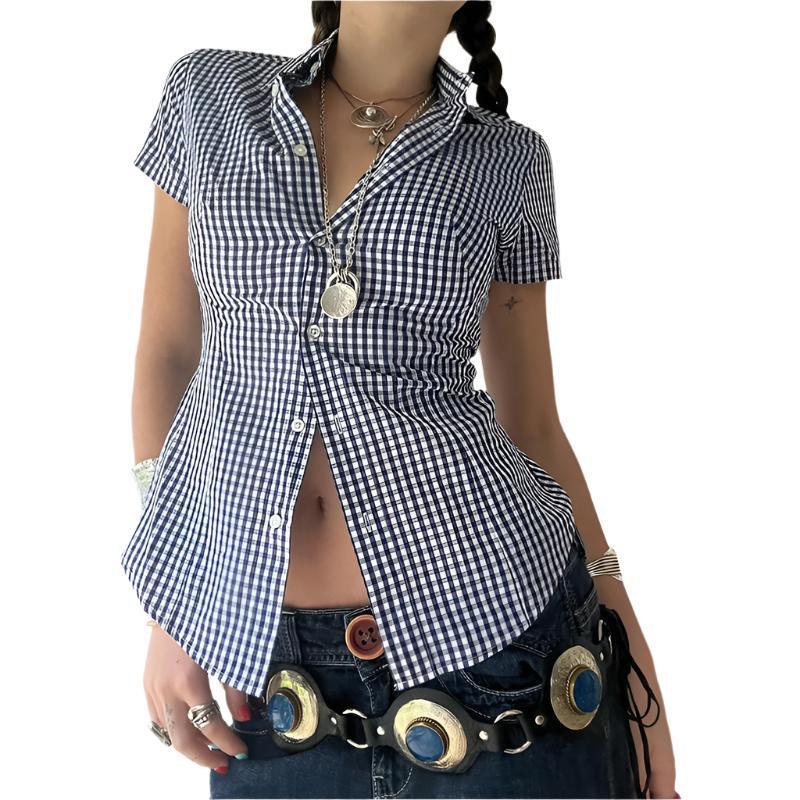 Women's Vintage Plaided Shirt - Plugzau