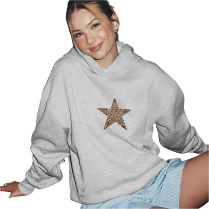 Leopard Star Print Hoodie