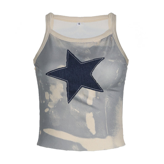 Star Print Crop Top