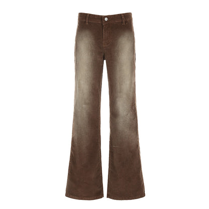 Brown Washed Flared Jeans