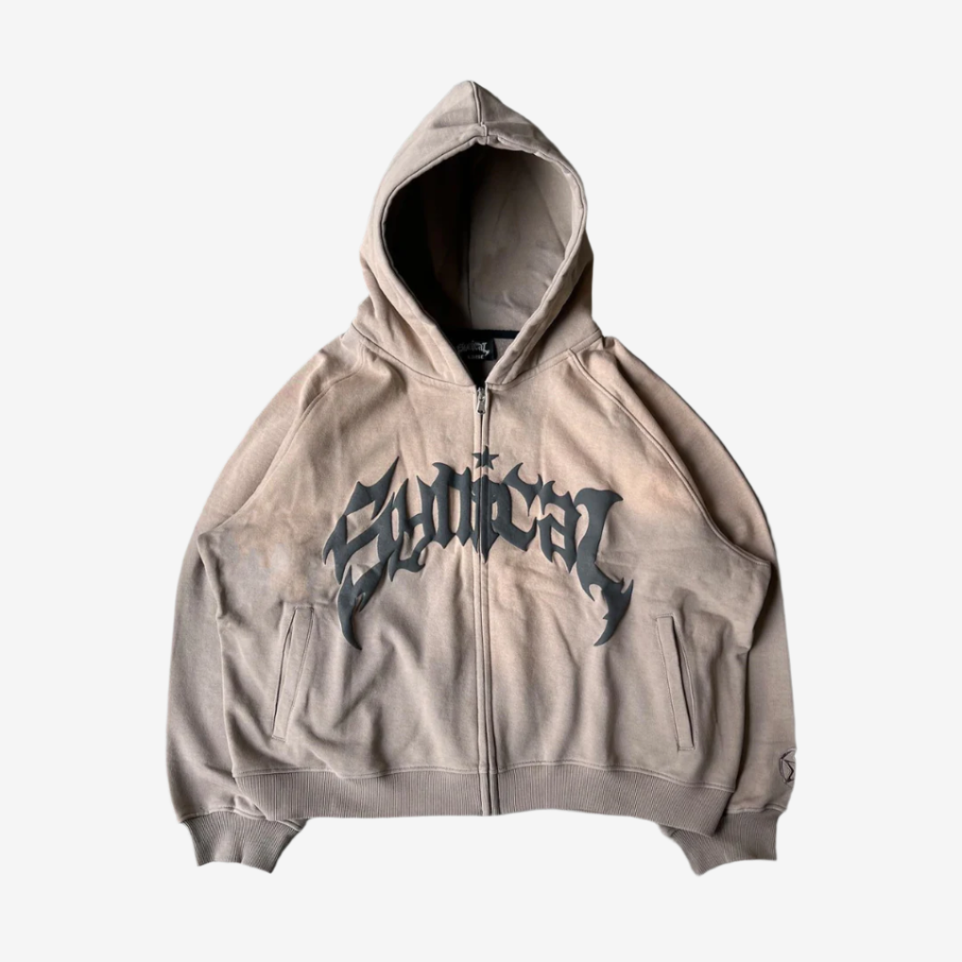 Y2K PUFF PRINT ZIP UP HOODIES