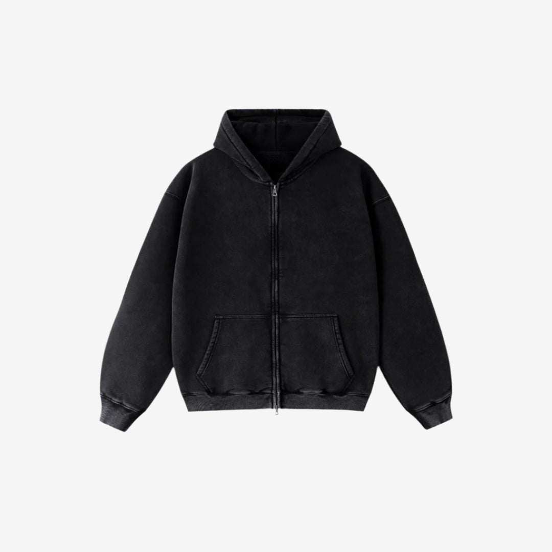 WASHED PLAIN ZIP UPS