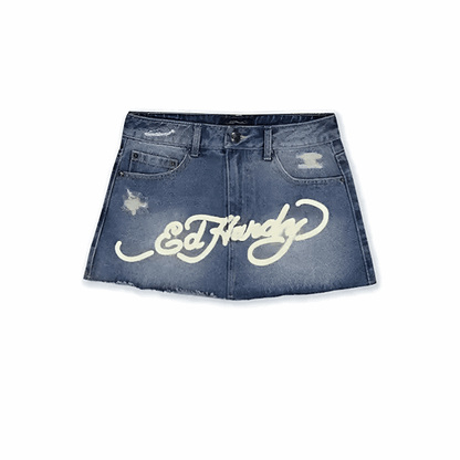 Ed Hardy Denim Skirt - Plugzau