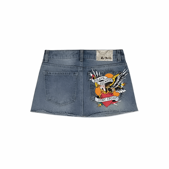 Ed Hardy Denim Skirt - Plugzau