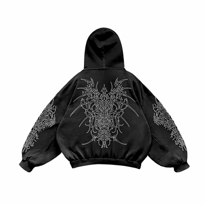 Y2k Lighting Print Hoodie - Plugzau